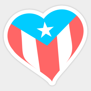 Puerto Rico Boricua Flag Heart Sticker